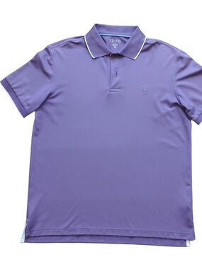 IZOD Men's Purple Polo Shirt with Contrast Trim